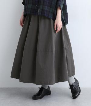 ハイカウントクロスグランジウォッシュコクーンフレアスカート(スミ-ONESIZE)