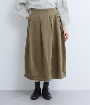 コットン変形コーデュロイ　コクーン切替スカート