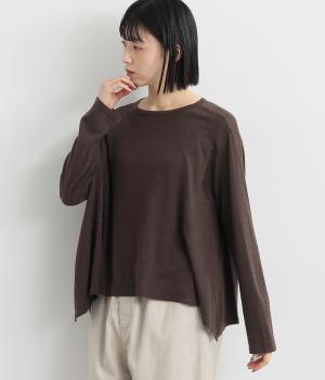 ハイゲージニット2wayフレアカーディガン(ダークブラウン-F)