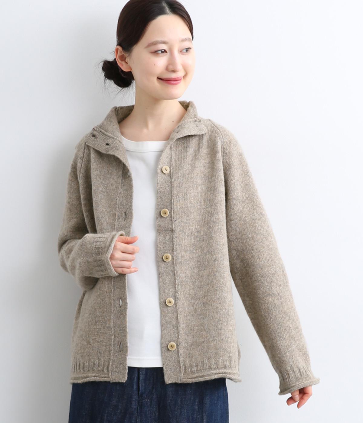 ウール100％ニットボトルネックカーディガン（so）の商品詳細