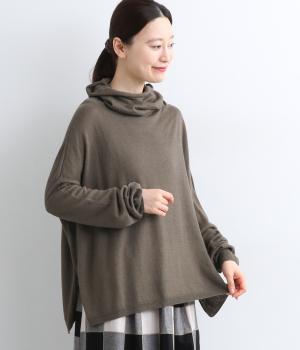 レーヨンウールニットタートルワイドプルオーバー