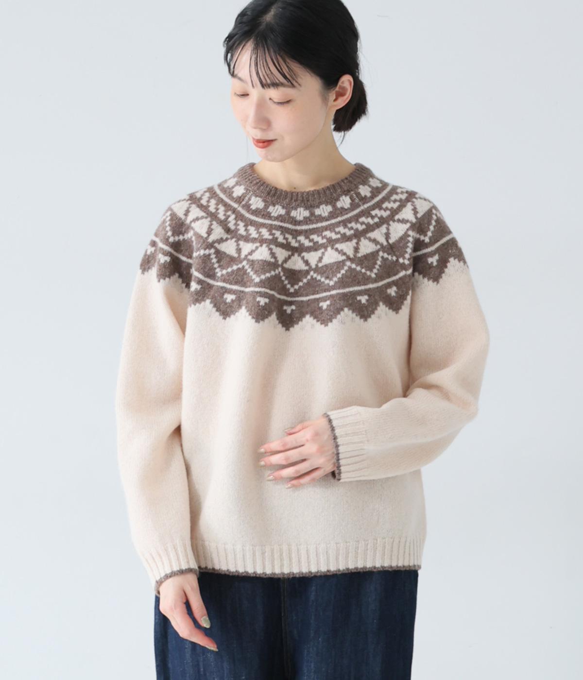 ウール100%ニットノルディック柄プルオーバー（so）の商品詳細
