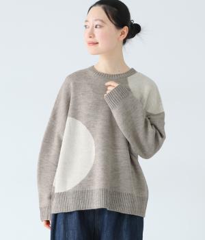 ウール混ニットビッグドットプルオーバー