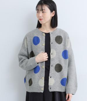 カラフルドット柄　2wayカーディガン