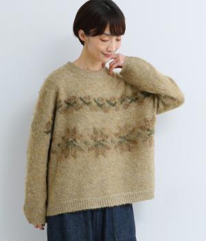 モヘアライクノルディックニット　ジャカードプルオーバー