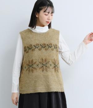 モヘアライクノルディックニット　ベスト
