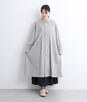 ブロードクロスソフト仕上げ前開きシャツワンピース