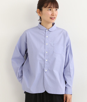 ブロードちび丸襟長袖ブラウス