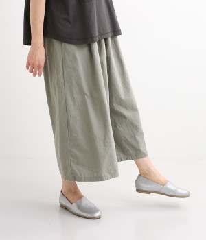 コットンリネンワイドパンツ(グレー-ONESIZE)