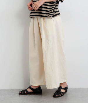 コットンリネンワイドパンツ(ナチュラル-ONESIZE)