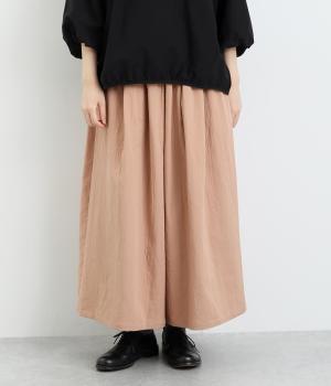 コットン二重織りツイルガウチョパンツ