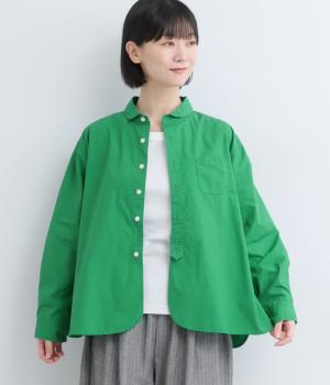 コットンダンプちび襟長袖ブラウス