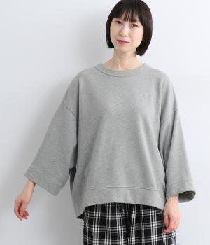 裏毛ワイド9分袖クルーネックプルオーバー