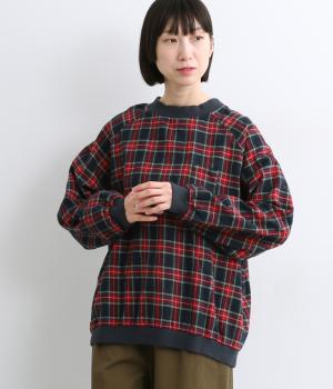 先染めタータンチェックプルオーバー