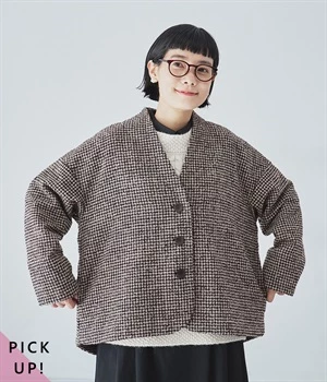 別注｜レトロチェックノーカラージャケット