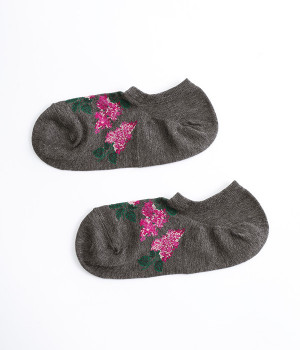 ハイゲージスニーカーソックス　LILAC(ダークグレー-ONESIZE)