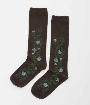 ハイゲージハイソックス　TAOYAKA(ブラウン-ONESIZE)