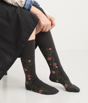 ハイゲージハイソックス　TAOYAKA(チャコール-ONESIZE)