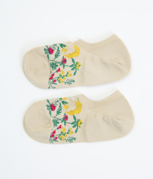 ハイゲージスニーカーソックス BOTANICAL DANCE(ベージュ-ONESIZE)