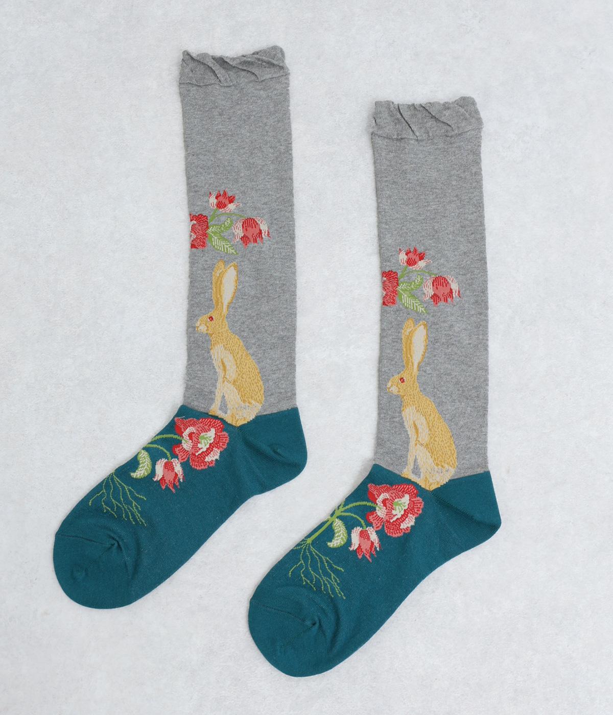 ハイゲージソックス　RABBIT(グレー-2325)