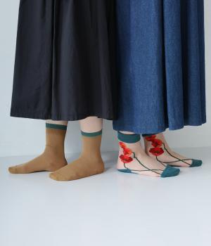 レイヤードソックス　POPPY(レッド-2325)