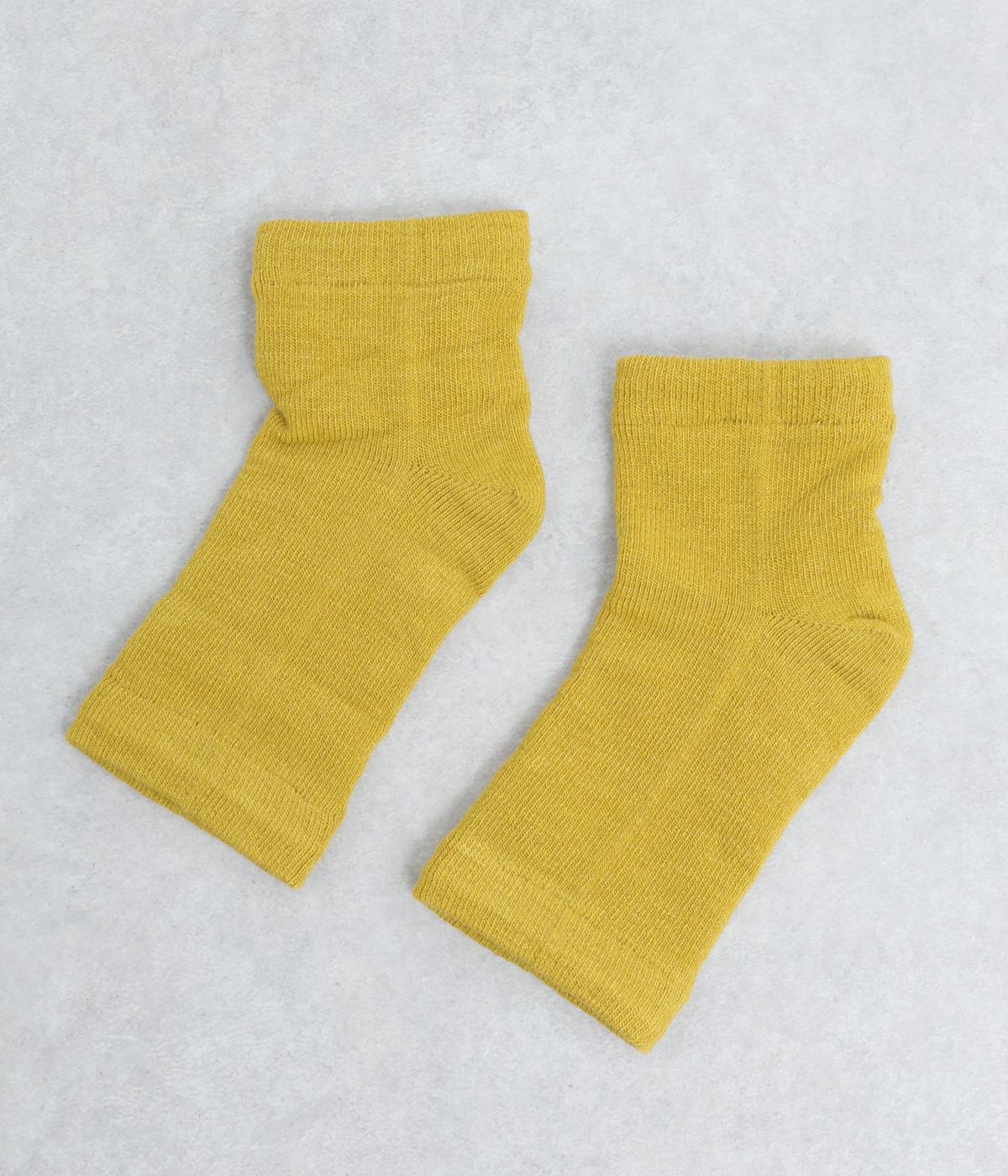 かかとシート付きおやすみカバーソックス　-遠赤外線放射セラミック繊維-(イエロー-2325)