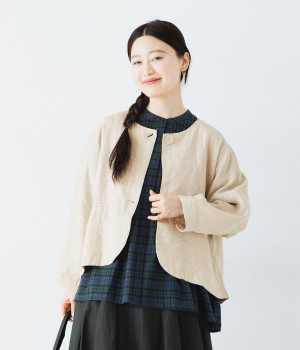 リネンオックスジャケット(ベージュ-M)