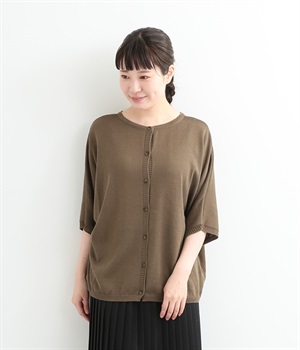 ニット2wayカーデ(ブラウン-L)