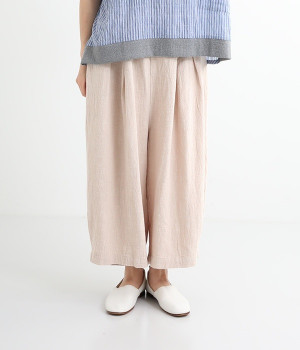 コットンリネンスラブワッシャーパンツ(キナリ-LL)