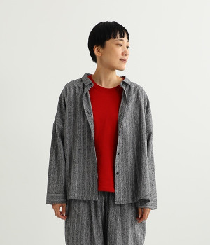 2wayチェックブラウス(グレンチェック-L)