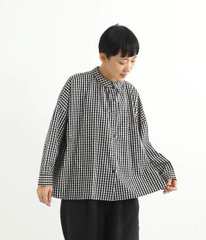 2wayチェックブラウス(ギンガム大-L)