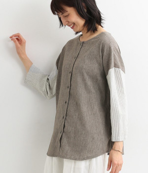 リネンシャンブレー2WAYブラウス