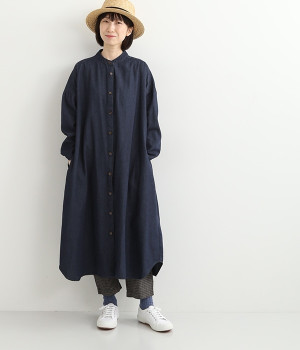 デニムワンピース(ネイビー-M)