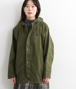 コットンツイルフーディーブルゾン