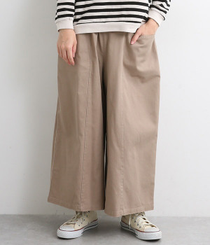 コットンツイルタックパンツ(ベージュ-L)