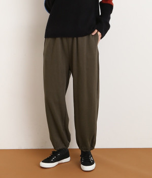 コットン裏毛裾ゴムパンツ(チャコール-LL)