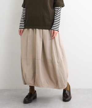 リネンコットンスラブバルーンスカート