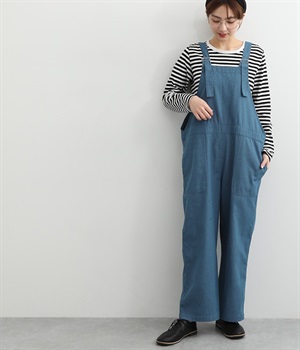 6ozデニム　サロペット(ブルー-L)