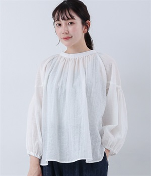 ボイルドビー　2WAYギャザーブラウス(オフホワイト-L)