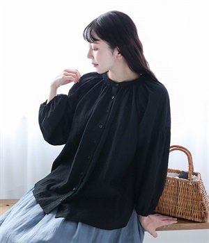 ボイルドビー　2WAYギャザーブラウス(ブラック-3L)