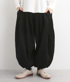 太畝コーデュロイタックコクーンパンツ