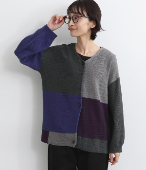 7Gパッチワークカーディガン