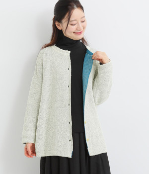 7G接結2WAYカーディガン(アイボリー-3L)