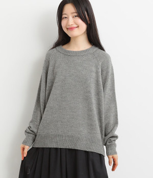 アクリルウールニットプルオーバー(グレー-LL)