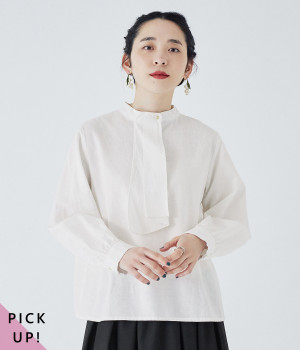 別注｜コットンリネンボウタイブラウス