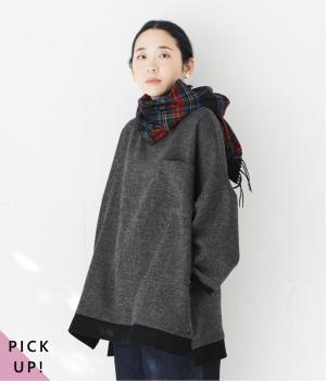 ツイード素材リブチュニック