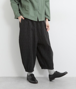 コットンリネンレーヨンジャカードバルーンパンツ