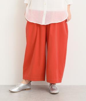 コットンスラブワイドパンツ(オレンジ-M)