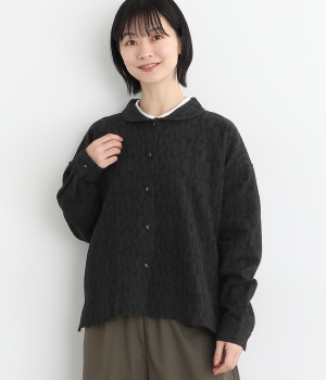 コットンリネンレーヨンジャカードジャケットシャツ