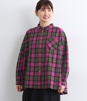 コットンオックスチェックシャツ